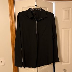 Half zip cotton collared shirt